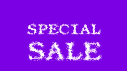 Special Sale cloud text effect violet isolated background Stock Footage 139636040