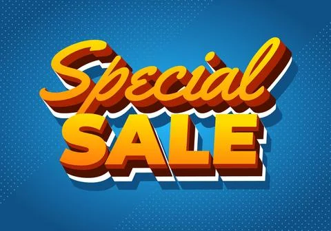 Special sale. Text effect for digital ad in 3D style Stock Illustration
