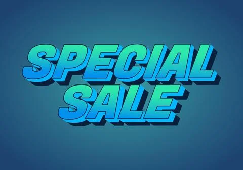 Special sale. Text effect for digital ad in 3D style Stock Illustration