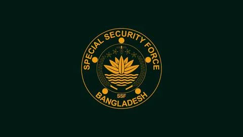 Special Security Force Flag, SSF Bangladesh Security Force Banner, Vector I.. 스톡 일러스트