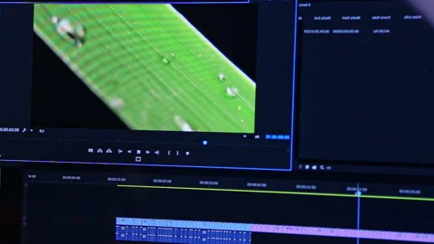 Special software used to mount video of leaf and water Stock Footage 231215116
