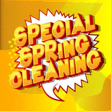 Special Spring Cleaning - Vector illustrated comic book style phrase on abstr Illustrazione stock