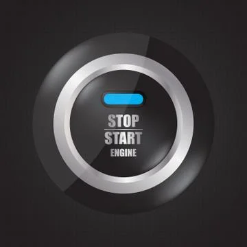 Special stop-start engine button Stock Illustration