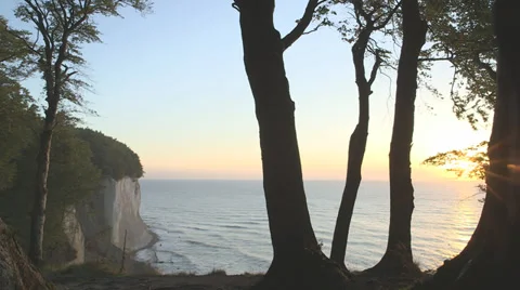 Special Timelapse - Complete Sunrise At Chalk Cliff And Ocean - Glowing Horizon Stock Footage 36625255