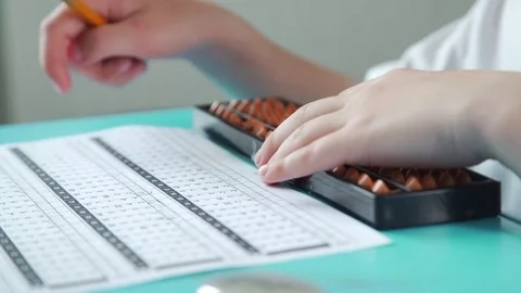 Special tool for practicing the method of mental arithmetic. Video stock 79523473