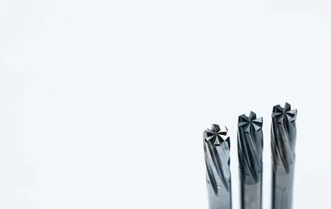 Special tools isolated on white background. Solid carbide end mill cutting to Stock-Fotos