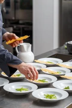 Special touches by chef Stock Photos