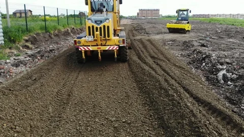 Special transport movement. The bulldozer leveled the ground. Stock Footage 111529520