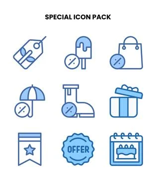 Special Two Colour Graphics Icons Pack Stock Illustration