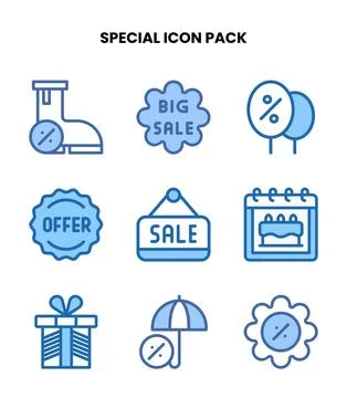 Special Two Colour Icons Pack Stock Illustration