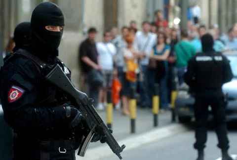 Special unit in action Stock Photos