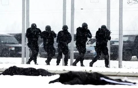 Special unit in action Stock Photos