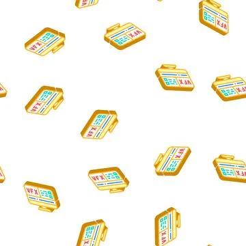 Special video effects isometric icon seamless pattern Stock Illustration