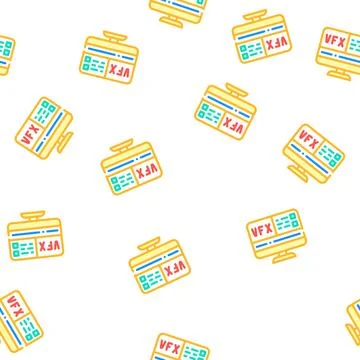 Special video effects vector seamless pattern Stock Illustration