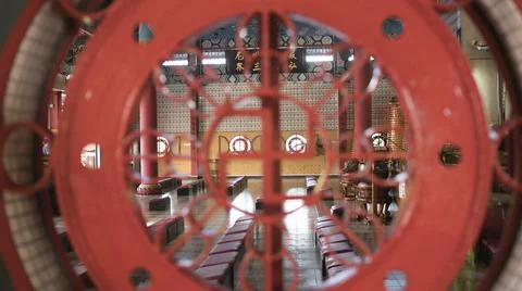 Special window design of  temple in Kota Kinabalu in Malaysia Stock Photos