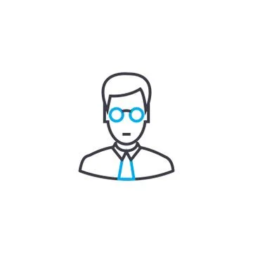 Specialist of analytical department vector thin line stroke icon. Specialist of Stock Illustration