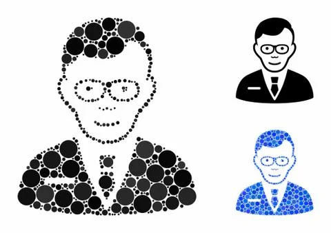 Specialist Composition Icon of Circle Dots Illustrazione stock