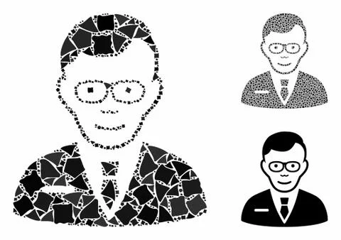 Specialist Composition Icon of Uneven Items Stock Illustration
