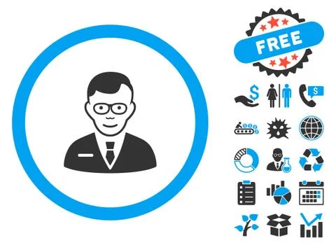 Specialist Flat Vector Icon with Bonus Illustrazione stock