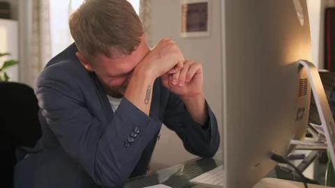 Specialist laughs in disbelief after solving a challenging problem. Stock Footage 294295871