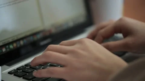 Specialist proofreader checks text for errors works for laptop Video stock 64331655