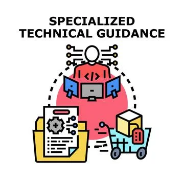 Specialist providing technical guidance for project development and e commerc 库存插图