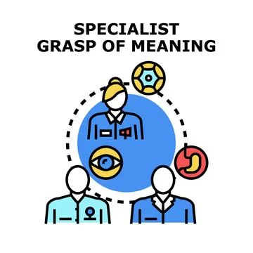 Specialist team understanding complex data system concept Stock Illustration