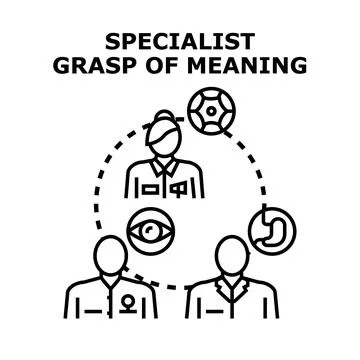 Specialist team understanding complex data system concept Stock Illustration