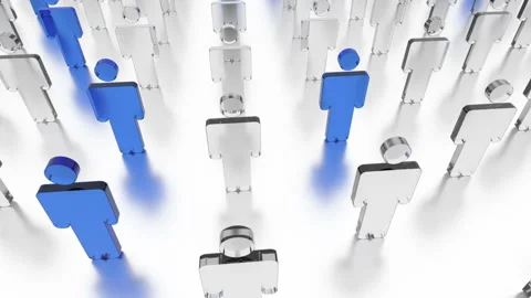Specialists are always visible. A moving screensaver of transparent figures Stock Footage 128256545