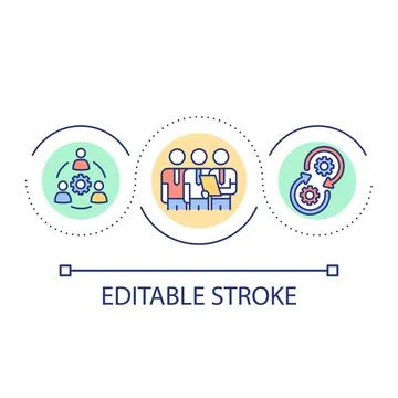 Specialists interaction loop concept icon 스톡 일러스트