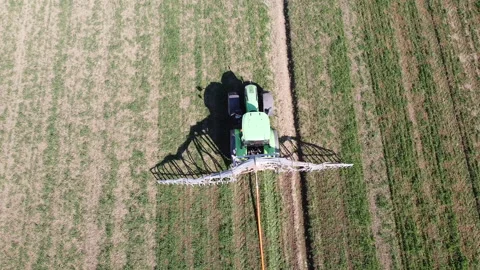 Specialized agricultural machine for the distribution of slurry on the ground Stock-Footage 149653472