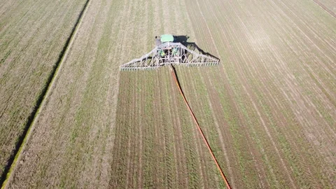 Specialized agricultural machine for the distribution of slurry on the ground Stock-Footage 149823552