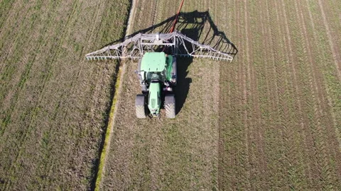 Specialized agricultural machine for the distribution of slurry on the ground Stock-Footage 149869096