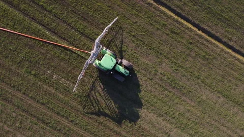 Specialized agricultural machine for the distribution of slurry on the ground Stock Footage 149966660