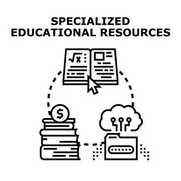 Specialized educational resources accessing online knowledge and learning イラスト素材