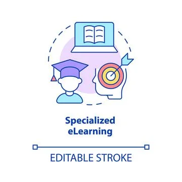 Specialized elearning concept icon Illustrazione stock