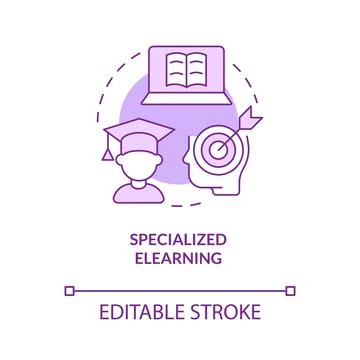 Specialized elearning purple concept icon Stock Illustration