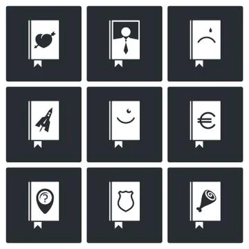 Specialized face book icon collection Stock Illustration