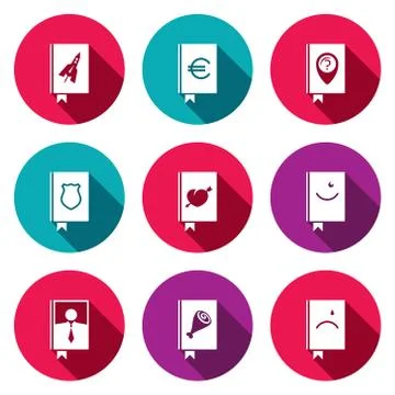 Specialized face book icon collection Stock Illustration