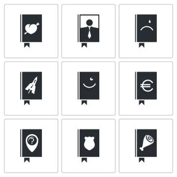 Specialized face book icon set Stock Illustration