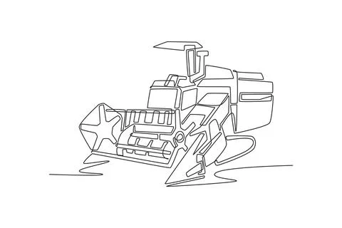 Specialized harvesting machine, rice, small-grain combine Stock Illustration