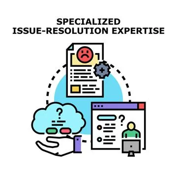 Specialized issue resolution expertise and problem solving イラスト素材
