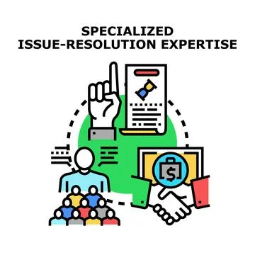 Specialized issue resolution expertise providing consulting service Stock Illustration