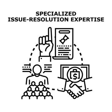 Specialized issue resolution expertise providing consulting service Stock Illustration