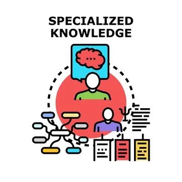 Specialized knowledge development process, education and expertise concept Stock Illustration
