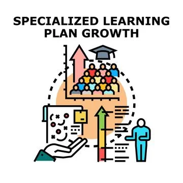 Specialized learning plan creating education and career growth Stock Illustration