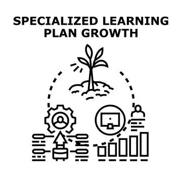 Specialized learning plan enabling career development growth Stock Illustration