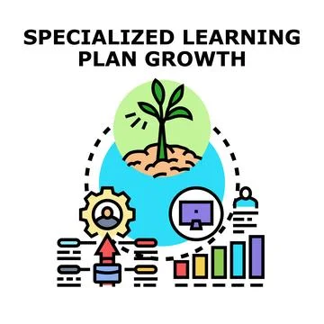 Specialized learning plan enabling career development growth Stock Illustration