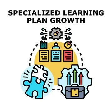 Specialized learning plan for professional growth concept Stock Illustration