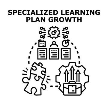 Specialized learning plan for professional growth concept Stock Illustration